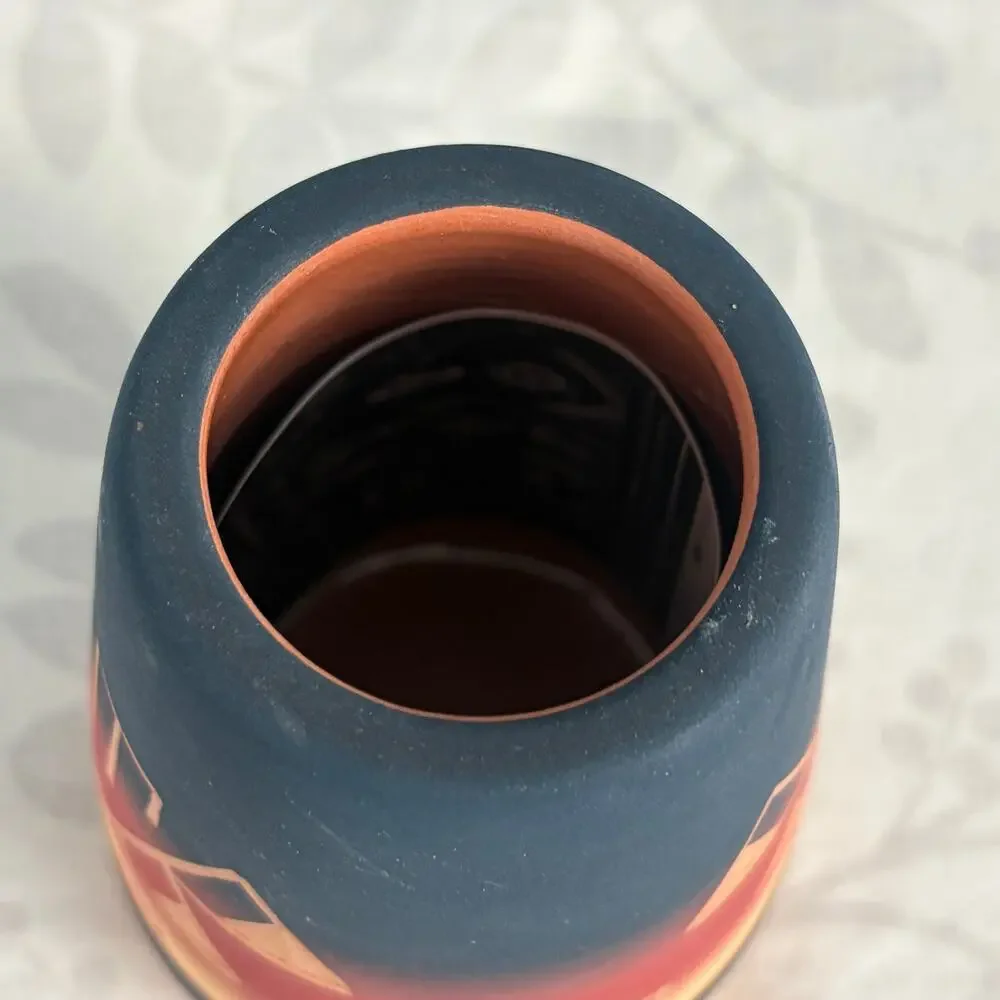 Jeanne High Elk Sioux Pottery Vase Signed Lakota Native American Art 6